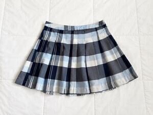 Forever 21 Blue Plaid Pleated Mini Skirt Y2K Preppy Tennis Schoolgirl SZ Medium